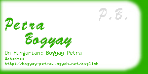 petra bogyay business card